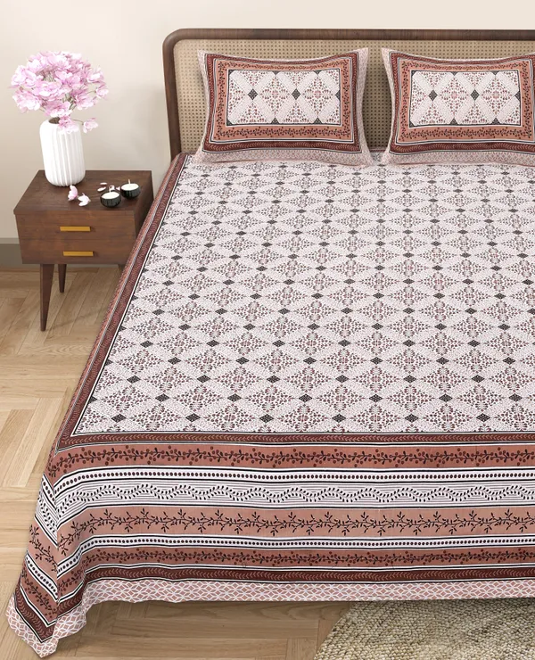 Brown_Cotton_Regal_Harmony_Double_Bedsheet_With_Pillow_Cover_90_X_108_Cmcm